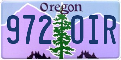 OR license plate 972OIR