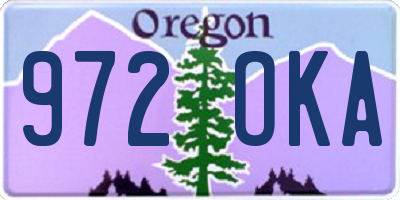 OR license plate 972OKA