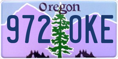 OR license plate 972OKE