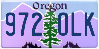 OR license plate 972OLK