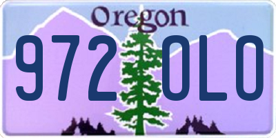 OR license plate 972OLO