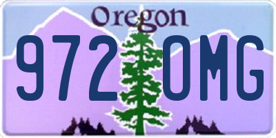 OR license plate 972OMG