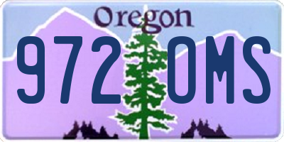 OR license plate 972OMS