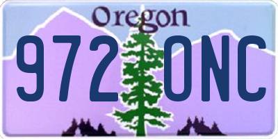 OR license plate 972ONC