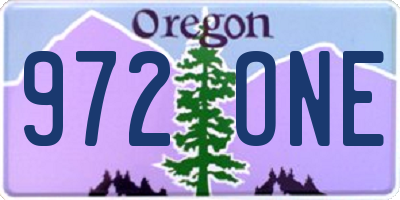 OR license plate 972ONE