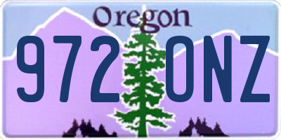 OR license plate 972ONZ
