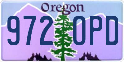 OR license plate 972OPD