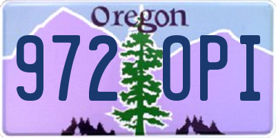 OR license plate 972OPI