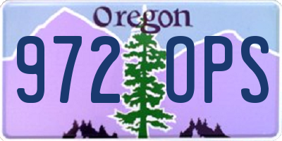 OR license plate 972OPS