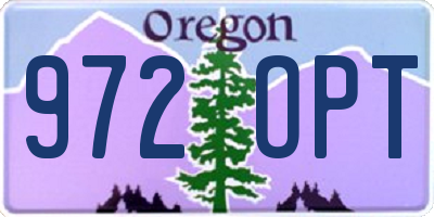 OR license plate 972OPT