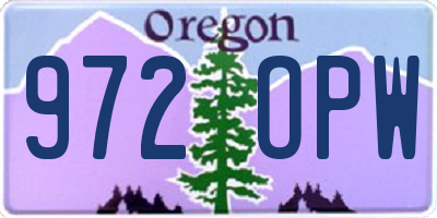 OR license plate 972OPW