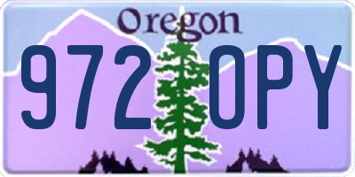 OR license plate 972OPY