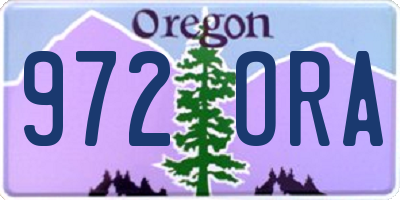 OR license plate 972ORA