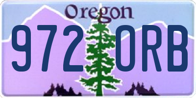 OR license plate 972ORB