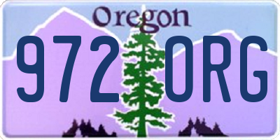 OR license plate 972ORG