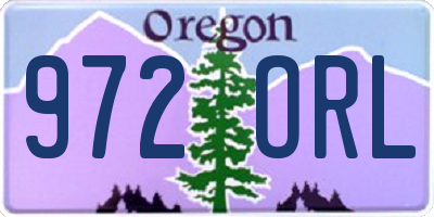 OR license plate 972ORL