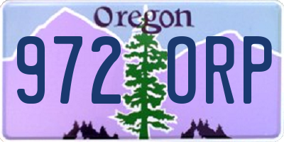 OR license plate 972ORP