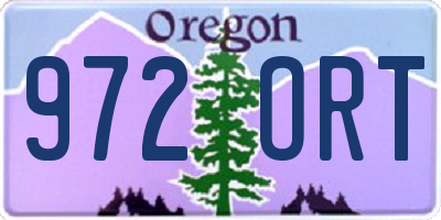 OR license plate 972ORT