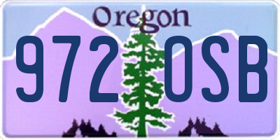 OR license plate 972OSB