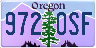 OR license plate 972OSF