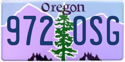 OR license plate 972OSG