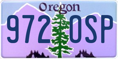 OR license plate 972OSP