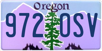 OR license plate 972OSV