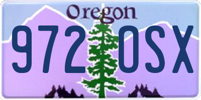 OR license plate 972OSX