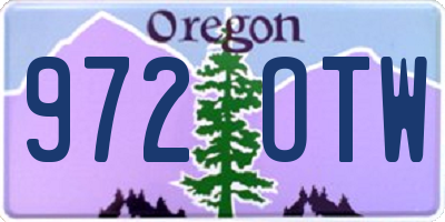 OR license plate 972OTW