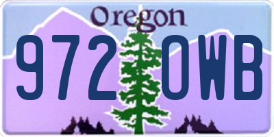 OR license plate 972OWB
