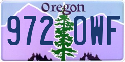 OR license plate 972OWF