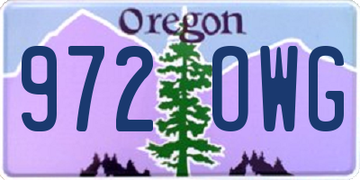 OR license plate 972OWG