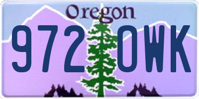 OR license plate 972OWK