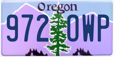 OR license plate 972OWP