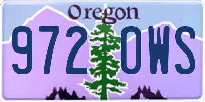 OR license plate 972OWS
