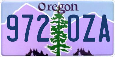 OR license plate 972OZA