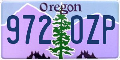 OR license plate 972OZP