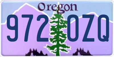 OR license plate 972OZQ