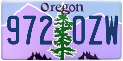 OR license plate 972OZW
