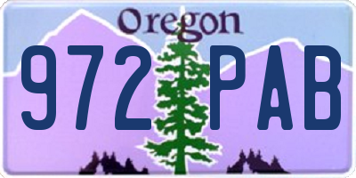 OR license plate 972PAB