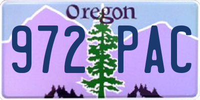 OR license plate 972PAC