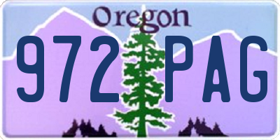 OR license plate 972PAG