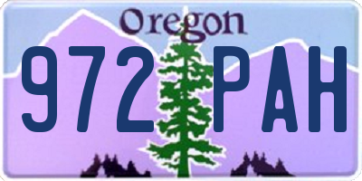 OR license plate 972PAH