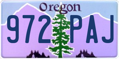 OR license plate 972PAJ