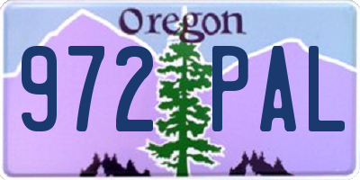 OR license plate 972PAL