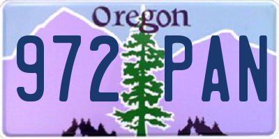 OR license plate 972PAN