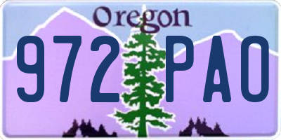 OR license plate 972PAO