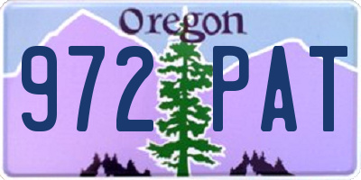 OR license plate 972PAT