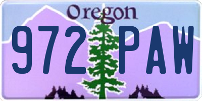 OR license plate 972PAW