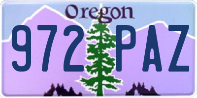 OR license plate 972PAZ